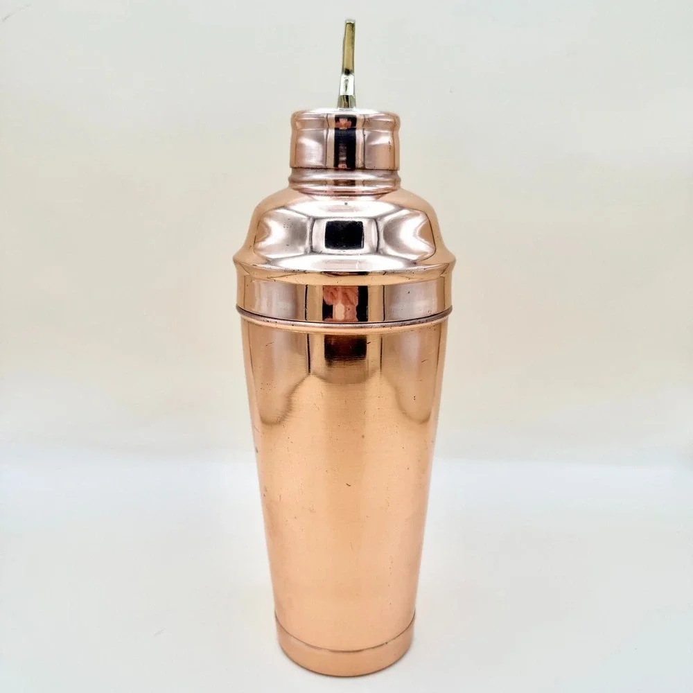 Pottery Barn Copper Martini Shaker w/ Brass Handle 10